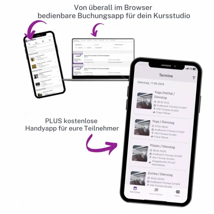 kursifant App auf verschiedenen Endgeräten